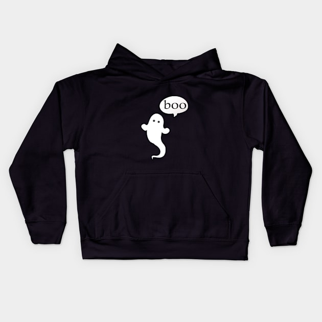 Boo ghost Kids Hoodie by elmouden123